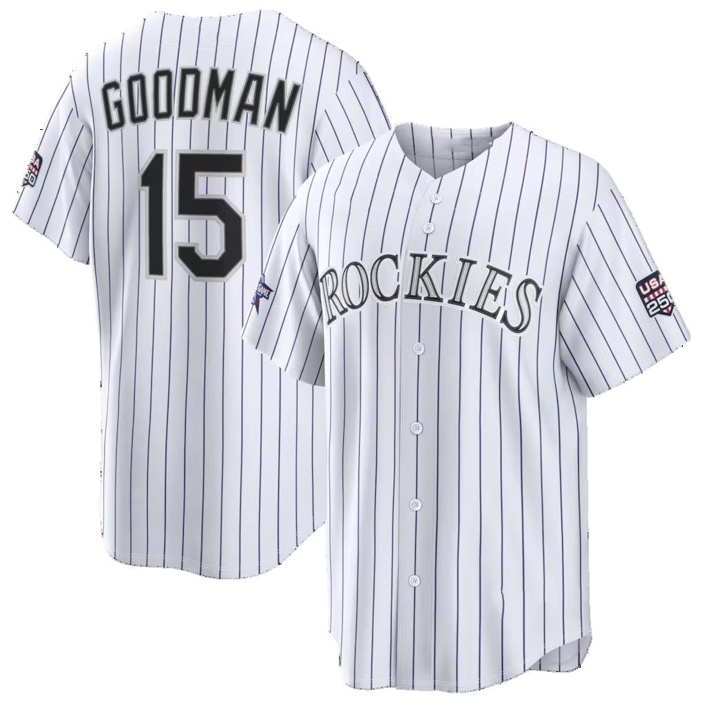 Colorado Rockies #15 Hunter Goodman 2026 All-Star Game White FEDASGOGE Replica Jersey