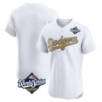 Los Angeles Dodgers Blank Player White Gold FEDASGOGE Limited Elite Home World Series Stitched Jerseys