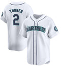 Seattle Mariners #2 Justin Turner White FEDASGOGE 2024 Home Limited Stitched jersey