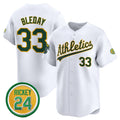 Oakland Athletics #33 JJ Bleday White FEDASGOGE 2024 Home Limited With Rickey Henderson Patch Stitched Jersey