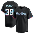 Miami Marlins #39 Eury Perez Player Black FEDASGOGE Home Limited Stitched Jerseys