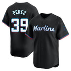 Miami Marlins #39 Eury Perez Player Black FEDASGOGE Home Limited Stitched Jerseys