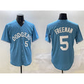 Los Angeles Dodgers #5 Freddie Freeman Light Blue FEDASGOGE Limited Stitched Jersey