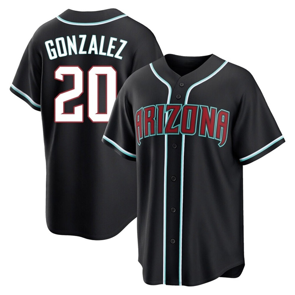 Arizona Diamondbacks #20 Luis Gonzalez Player Black FEDASGOGE Home Game Stitched Jerseys