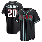 Arizona Diamondbacks #20 Luis Gonzalez Player Black FEDASGOGE Home Game Stitched Jerseys