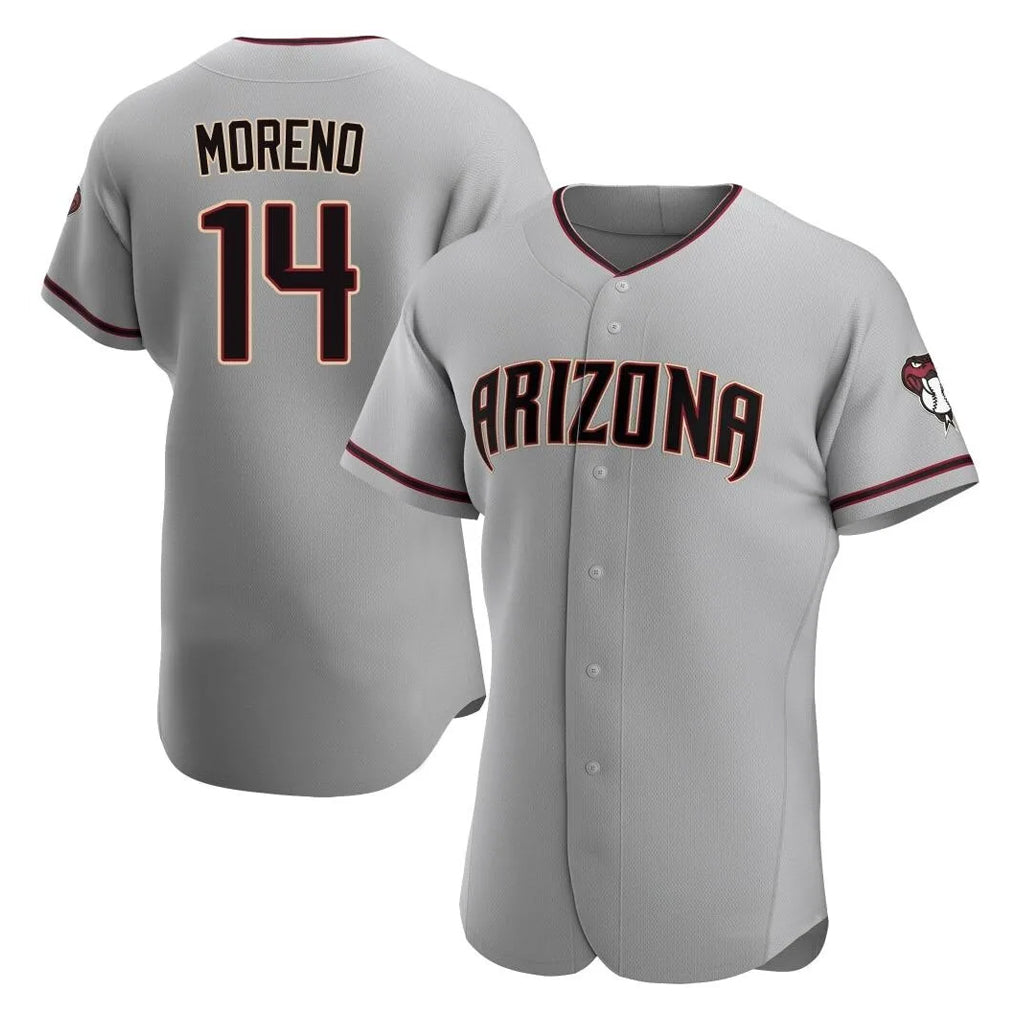 Arizona Diamondbacks #14 Gabriel Moreno Player Gray FEDASGOGE Road Limited Elite Home Game Stitched Jerseys