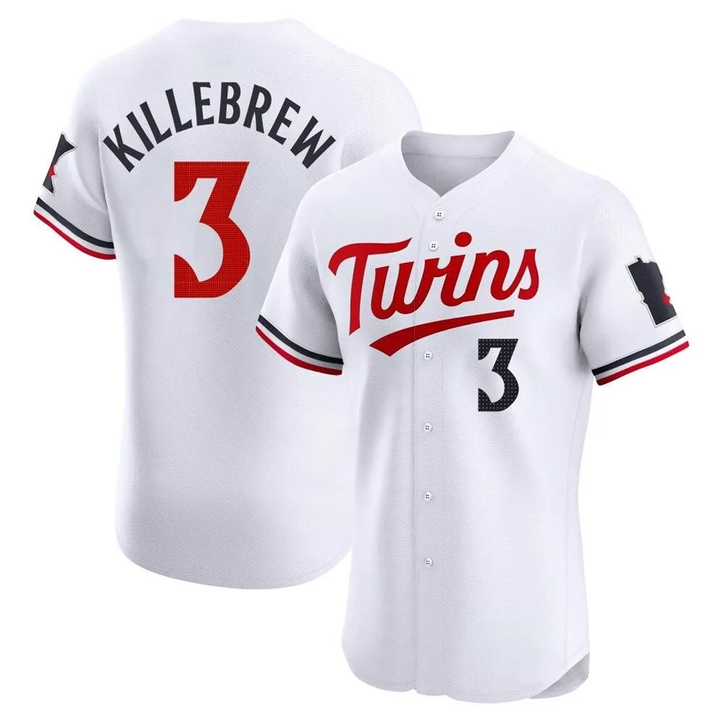 Minnesota Twins #3 Harmon Killebrew Player White FEDASGOGEHome Limited Elite Stitched Jerseys