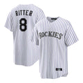 Colorado Rockies #8 Ryan Ritter Player White FEDASGOGE Game Home Stitched Jerseys