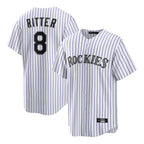 Colorado Rockies #8 Ryan Ritter Player White FEDASGOGE Game Home Stitched Jerseys