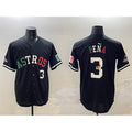 Houston Astros #3 Jeremy Pena Black FEDASGOGE Mexico With World Serise Champions Patch Cool Base Stitched Jersey