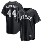 Houston Astros #44 Yordan Alvarez Player Black FEDASGOGE Home Game Stitched Jerseys