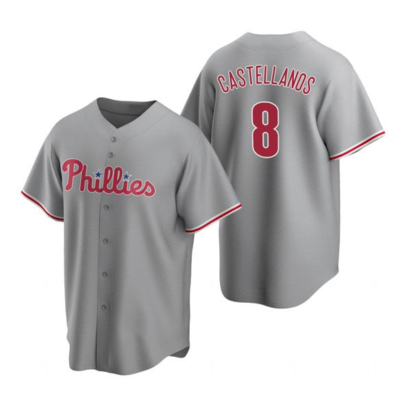 Philadelphia Phillies #8 Nick Castellanos Gray FEDASGOGE Cool Base Stitched Jersey