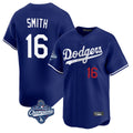 Los Angeles Dodgers #16 Will Smith Player Royal FEDASGOGE World Series Meet Limited Home Stitched Jerseys