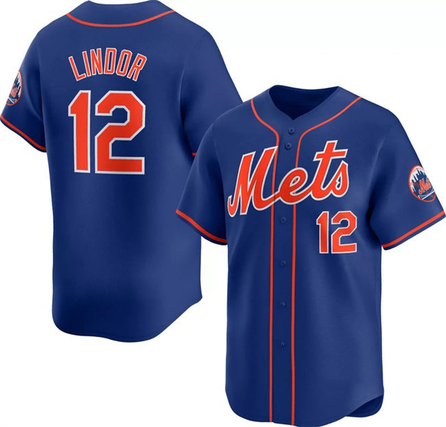 New York Mets #12 Francisco Lindor Royal FEDASGOGE 2024 Alternate Limited Stitched Jersey