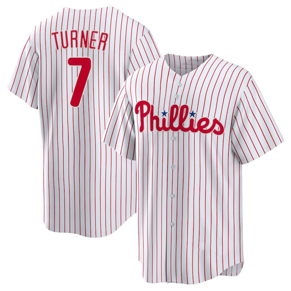Philadelphia Phillies #7 Trea Turner White FEDASGOGE Home Replica Player Jersey