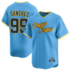 Milwaukee Brewers #99 Gary Sanchez Player Light Blue FEDASGOGE City Connect Home Limited Stitched Jerseys