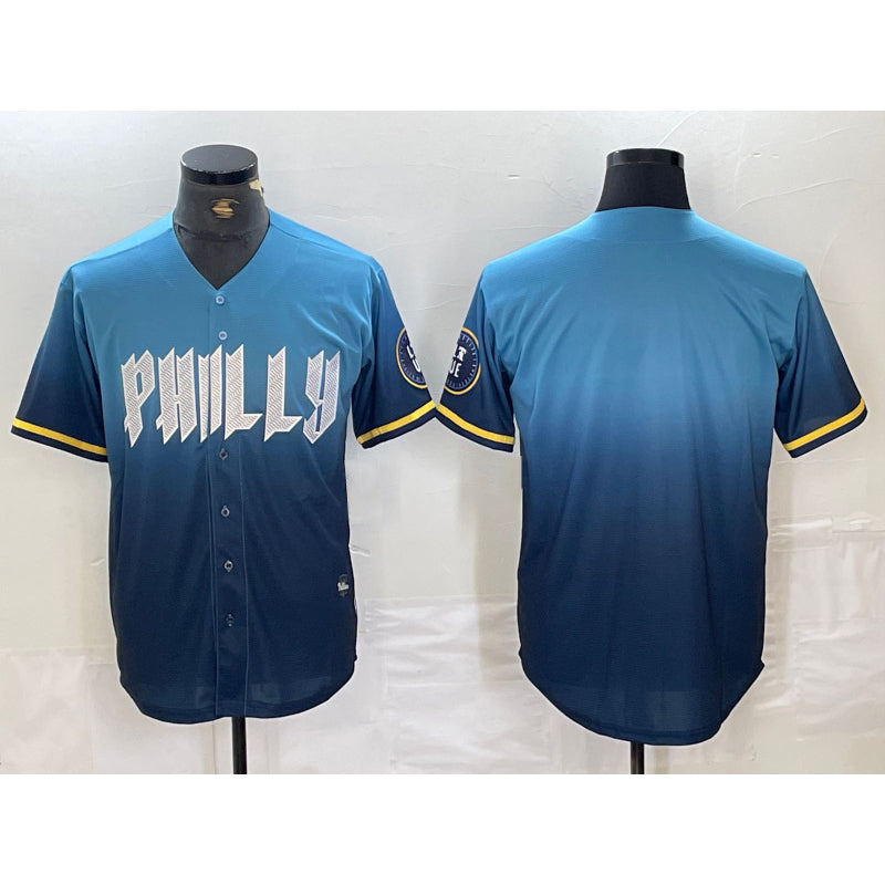 Philadelphia Phillies Blank Blue FEDASGOGE 2024 City Connect Limited Stitched Jersey
