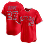 Los Angeles Angels #27 Mike Trout Red FEDASGOGE Alternate Limited Player Jersey