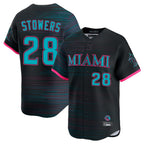 Miami Marlins #28 Kyle Stowers Player Black FEDASGOGE City Connect Home Limited Stitched Jerseys