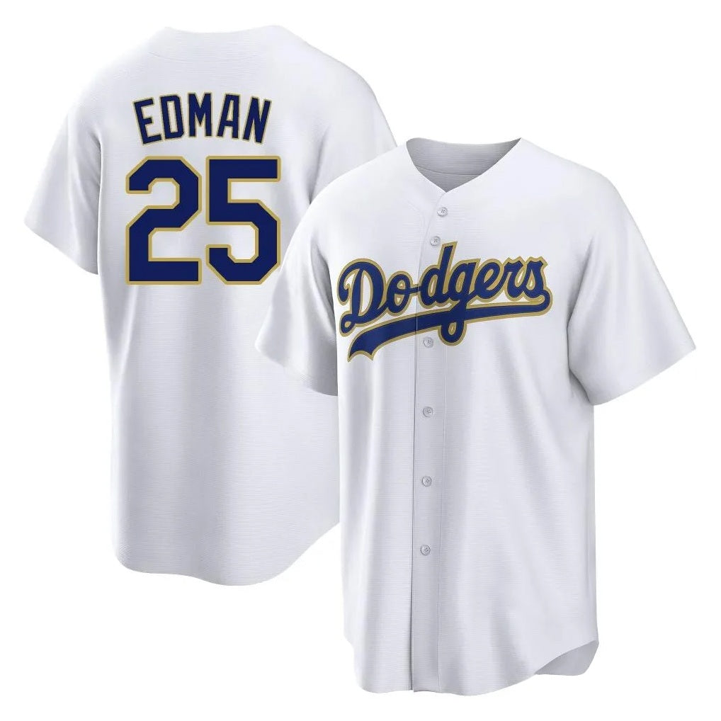 Los Angeles Dodgers #25 Tommy Edman Player Gold White FEDASGOGE 2026 Collection Stadium Game Stitched Jerseys
