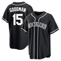 Colorado Rockies #15 Hunter Goodman Player Black FEDASGOGE Fashion Out Home Game Stitched Jerseys