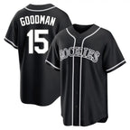 Colorado Rockies #15 Hunter Goodman Player Black FEDASGOGE Fashion Out Home Game Stitched Jerseys