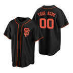 Custom San Francisco Giants Black FEDASGOGE Stitched Cool Base Jersey