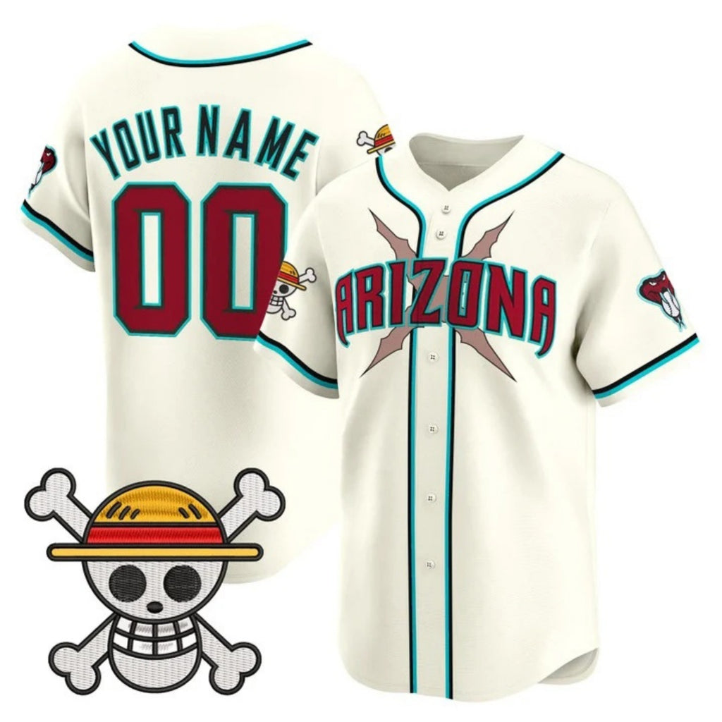 Custom Arizona Diamondbacks x One Piece Cream FEDASGOGE Vapor Premier Limited Jersey - Stitched