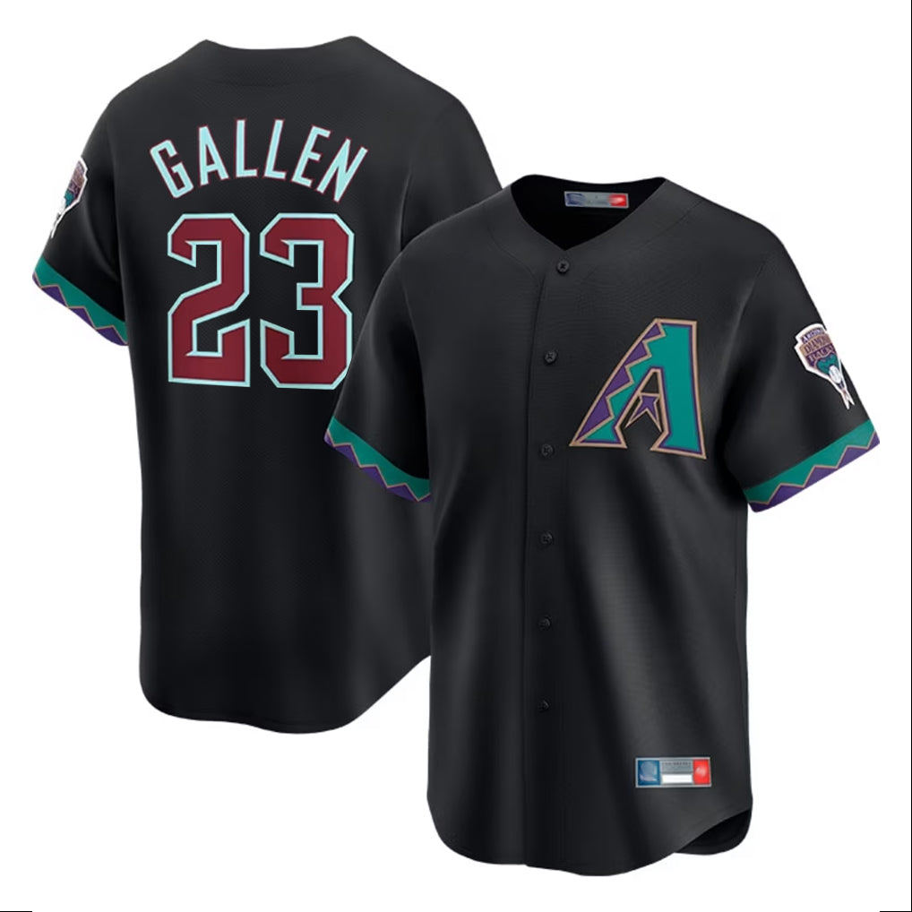 Arizona Diamondbacks #23 Zac Gallen Player Black FEDASGOGE Fashion Out Home Game Stitched Jerseys
