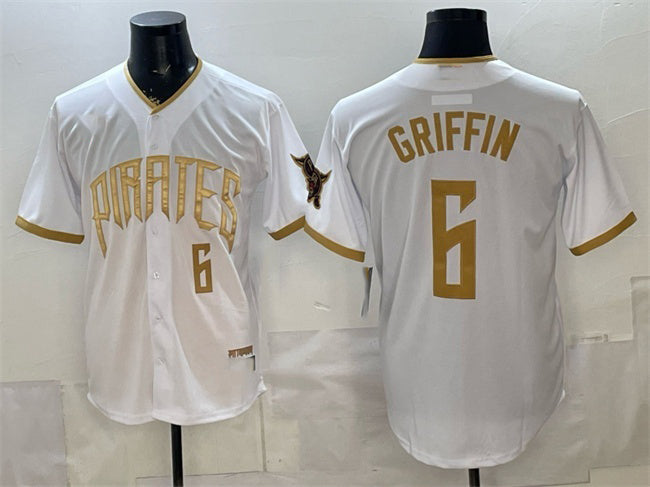 Pittsburgh Pirates #6 Konnor Griffin White FEDASGOGE 2026 City Connect Stadium Stitched Jersey