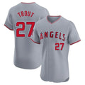 Los Angeles Angels #27 Mike Trout Player Gray FEDASGOGE Home Limited Elite Stitched Jerseys