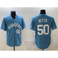 Los Angeles Dodgers #50 Mookie Betts Light Blue FEDASGOGE Limited Stitched Jersey