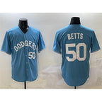 Los Angeles Dodgers #50 Mookie Betts Light Blue FEDASGOGE Limited Stitched Jersey