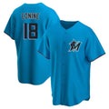Miami Marlins #18 Griffin Conine Player Blue FEDASGOGE Home Game Stitched Jerseys