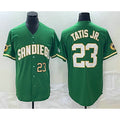 San Diego Padres #23 Fernando Tatis Jr Number Green FEDASGOGE Cool Base Stitched Jersey