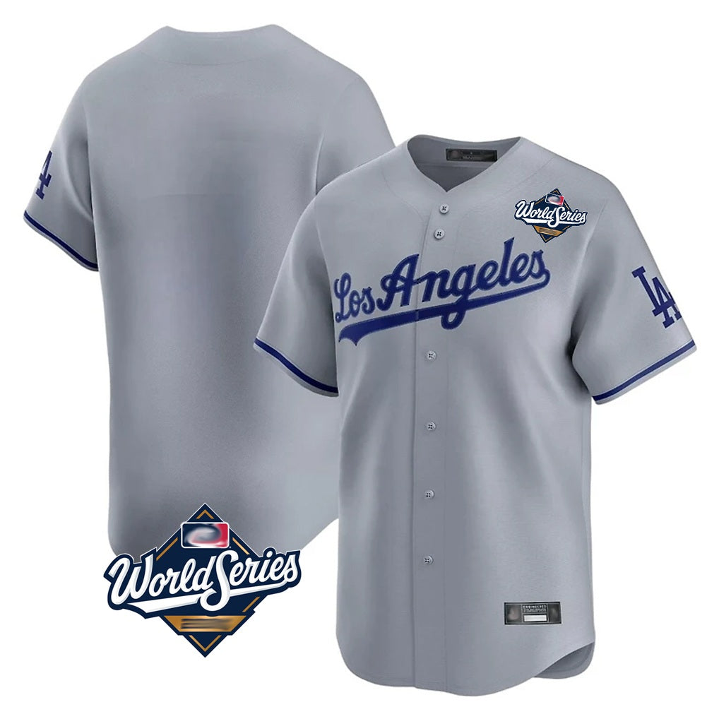 Los Angeles Dodgers Blank Player Gray FEDASGOGE Limited Game World Series Stitched Jerseys