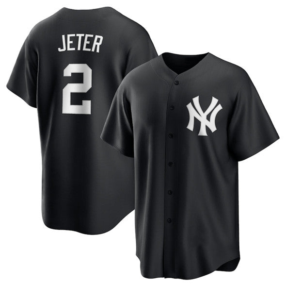 New York Yankees #2 Derek Jeter Black FEDASGOGE Lights Out Limited Stitched Jersey