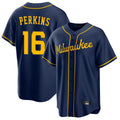 Milwaukee Brewers #16 Blake Perkins Player Navy FEDASGOGE Home Game Stitched Jerseys