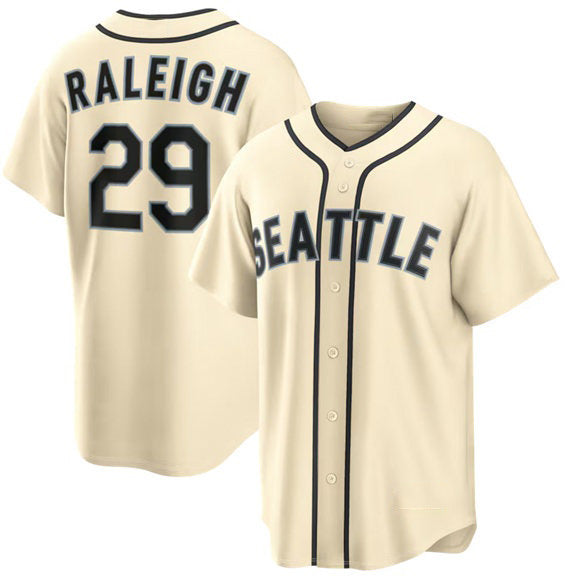 Seattle Mariners #29 Cal Raleigh Cream FEDASGOGE Alternate Stitched Jersey