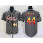 Houston Astros #44 Yordan Alvarez Number Grey FEDASGOGE Gridiron Cool Base Stitched Jersey