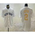 New York Yankees #2 Derek Jeter White FEDASGOGE Pinstripe Name Fashion Cool Base Jersey