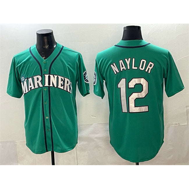 Seattle Mariners #12 Josh Naylor Aqua FEDASGOGE Limited Stitched jersey