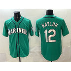 Seattle Mariners #12 Josh Naylor Aqua FEDASGOGE Limited Stitched jersey