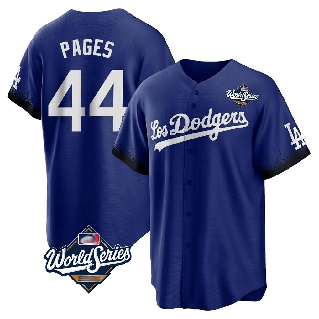 Los Angeles Dodgers #44 Andy Pages Player Royal FEDASGOGE World Series City Connect Home Game Stitched Jerseys