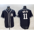 New York Yankees #11 Anthony Volpe Black White FEDASGOGE Cool Base Stitched Jersey