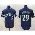 Seattle Mariners #29 Cal Raleigh Navy FEDASGOGE With 2025 AL West Division Champions Patch Limited Stitched jersey