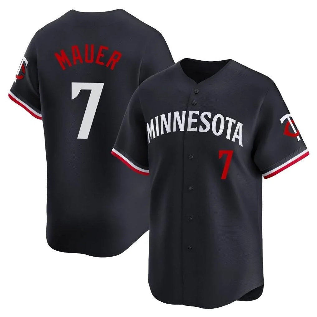 Minnesota Twins #7 Joe Mauer Player Navy FEDASGOGEHome Limited Stitched Jerseys