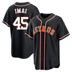 Houston Astros #45 Tatsuya Imai Player Black FEDASGOGE Fashion Out Home Game Stitched Jerseys