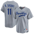 Los Angeles Dodgers #11 Roki Sasaki Player Gray FEDASGOGE Game Limited Home Stitched Jerseys
