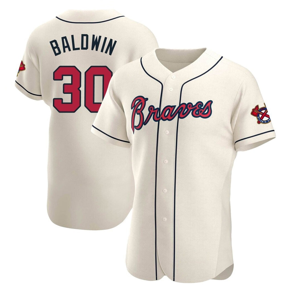 Atlanta Braves #30 Drake Baldwin Player Cream FEDASGOGE Limited Elite Home Game Stitched Jerseys